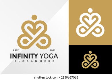 Infinity Yoga Zen Logo Design Vector illustration template