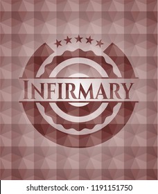 Infirmary red geometric badge. Seamless.