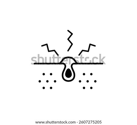 Inflamed acne icon illustration vector