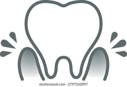 Inflamed and bleeding gums caused by gingivitis illustration
