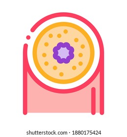 inflamed bronchus color icon vector. inflamed bronchus sign. isolated symbol illustration