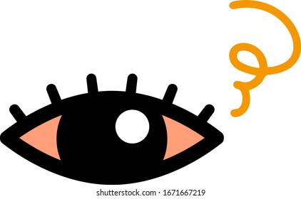 
Inflamed eye isolated vector illustration