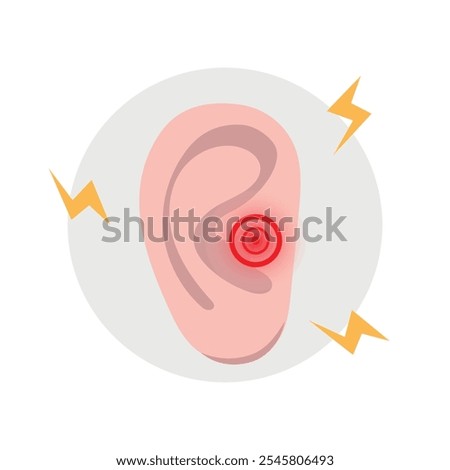 Inflammation in ear, earache disease. ear experiencing painful earache symptoms. Otorhinolaryngology problem