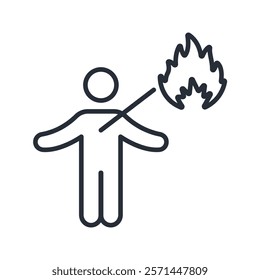 inflammation icon. vector.Editable stroke.linear style sign for use web design,logo.Symbol illustration.