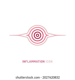 Inflammation, pain, angriness sign. Editable vector illustration in modern outline style isolated on a white background. Medical concept. Symbol, pictogram, icon, logotype element. 