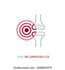 Inflammation, pain, angriness sign. Editable vector illustration in modern outline style isolated on a white background. Medical concept. Symbol, pictogram, icon, logotype element. 