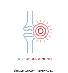 Inflammation, pain, angriness sign. Editable vector illustration in modern outline style isolated on a white background. Medical concept. Symbol, pictogram, icon, logotype element.