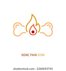 Inflammation, pain, angriness sign. Editable vector illustration in outline style isolated on a transparent background. Medical concept. Symbol, pictogram, icon, logotype element