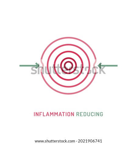 Inflammation reducing sign. Editable vector illustration in modern outline style. Medical concept. Symbol, pictogram, icon, logotype element. Сток-фото © 