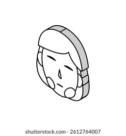 inflammation of submandibular lymph nodes isometric icon vector. inflammation of submandibular lymph nodes sign. isolated symbol illustration