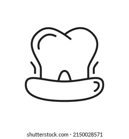 Inflammation of the tooth and gums icon. High quality black vector illustration.