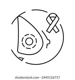 inflammatory breast cancer line icon vector. inflammatory breast cancer sign. isolated contour symbol black illustration