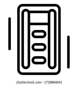 Inflatable air bed icon. Outline inflatable air bed vector icon for web design isolated on white background