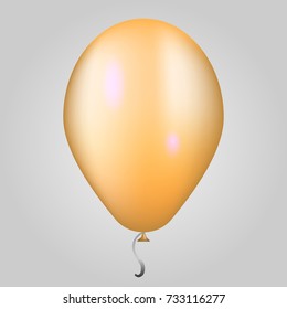 Inflatable air flying balloon isolated on white background. Close-up look at yellow balloon.