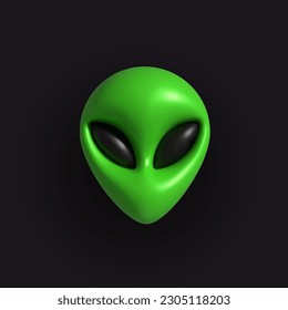 Inflatable Alien. Inflated 3D element with the plasticine effect. Vector illustration