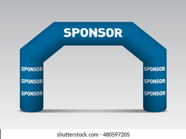 Inflatable arch illustration. Template for advertising arch. Suitable for events, races, marathon and other sports. vector illustration with white background. Color layers separated.