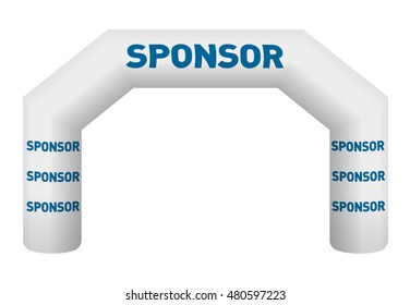 Inflatable arch illustration. Template for advertising arch. Suitable for events, races, marathon and other sports. vector illustration with white background. Color layers separated.