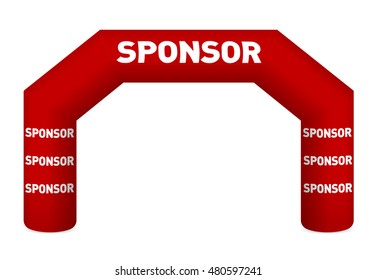 Inflatable arch illustration. Template for advertising arch. Suitable for events, races, marathon and other sports. vector illustration with white background. Color layers separated.