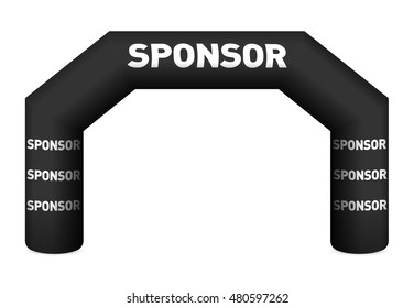 Inflatable arch illustration. Template for advertising arch. Suitable for events, races, marathon and other sports. vector illustration with white background. Color layers separated.