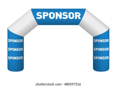 Inflatable arch illustration. Template for advertising arch. Suitable for events, races, marathon and other sports. vector illustration with white background. Color layers separated.
