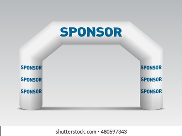 Inflatable arch illustration. Template for advertising arch. Suitable for events, races, marathon and other sports. vector illustration with white background. Color layers separated.