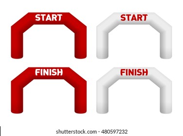 Inflatable arch illustrations. Template for advertising arch. Suitable for events, races, marathon and other sports. vector illustration with white background. Color layers separated.