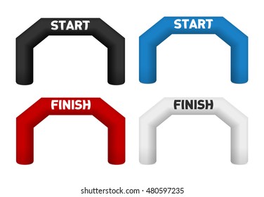 Inflatable arch illustrations. Template for advertising arch. Suitable for events, races, marathon and other sports. vector illustration with white background. Color layers separated.