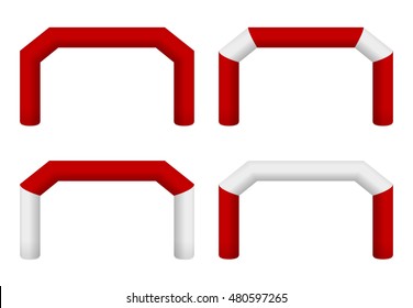 Inflatable arch illustrations. Template for advertising arch. Suitable for events, races, marathon and other sports. vector illustration with white background. Color layers separated.
