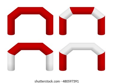 Inflatable arch illustrations. Template for advertising arch. Suitable for events, races, marathon and other sports. vector illustration with white background. Color layers separated.