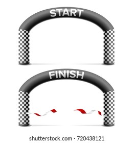 Inflatable Arch Isolated Vector. Archway, Suitable For Sport Event. Marathon Racing Concept. Isolated Illustration
