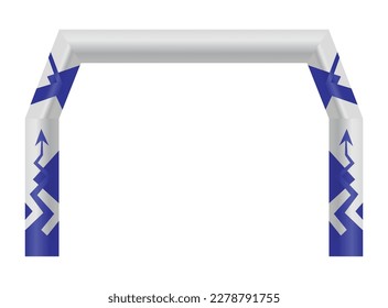 Arco inflable. Plantilla para arco publicitario. Adecuado para eventos, carreras, maratón u otros deportes. Entrada de maratón inicial o final. Ilustración del vector