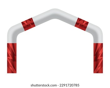 Inflatable arch. Template for advertising arch. Suitable for events, races, marathon or other sports. Marathon start or finish entrance. Vector illustration