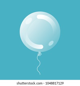 inflatable balloon icon with rope - vector clipart