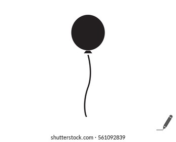 inflatable balloon, icon, vector illustration eps10