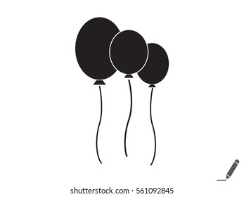 inflatable balloon, icon, vector illustration eps10