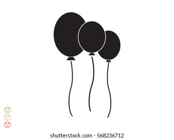 inflatable balloon, icon, vector illustration eps10