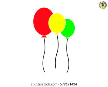 inflatable balloon, icon, vector illustration eps10