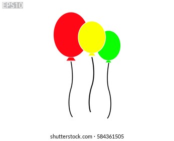 inflatable balloon, icon, vector illustration eps10