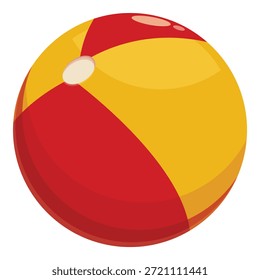 Inflatable beach ball showing summer fun and recreation, isolated on white background