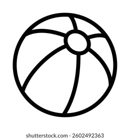 Inflatable beach ball with stripes. Vector icon. Editable stroke.