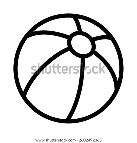 Inflatable beach ball with stripes. Vector icon. Editable stroke.