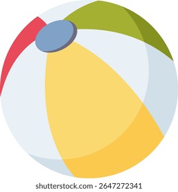 Inflatable beach ball. Swimming pool ball. Ball for playing volleyball or water polo. Hand drawn simple illustration.