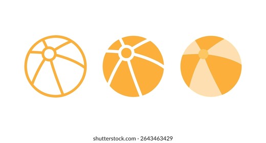 Bola de praia inflável, três variações.