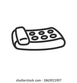 inflatable beach mattress, linear icon. Editable stroke