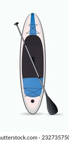 Inflatable board for swimming. Vector illustration