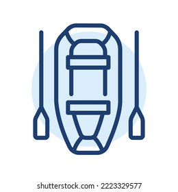 Inflatable Boat black line icon. Water activity.