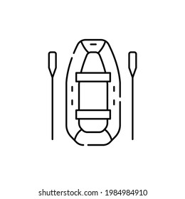Inflatable Boat color line icon. Isolated vector element. Outline pictogram for web page, mobile app, promo