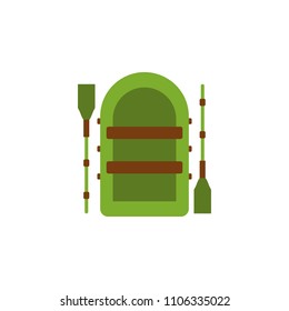inflatable boat colored illustration. Element of camping icon for mobile concept and web apps. Flat design inflatable boat colored illustration can be used for web and mobile on white background