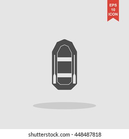 Inflatable boat flat icon. Concept illustration for design.