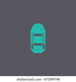 Inflatable boat flat icon. Concept illustration for design.